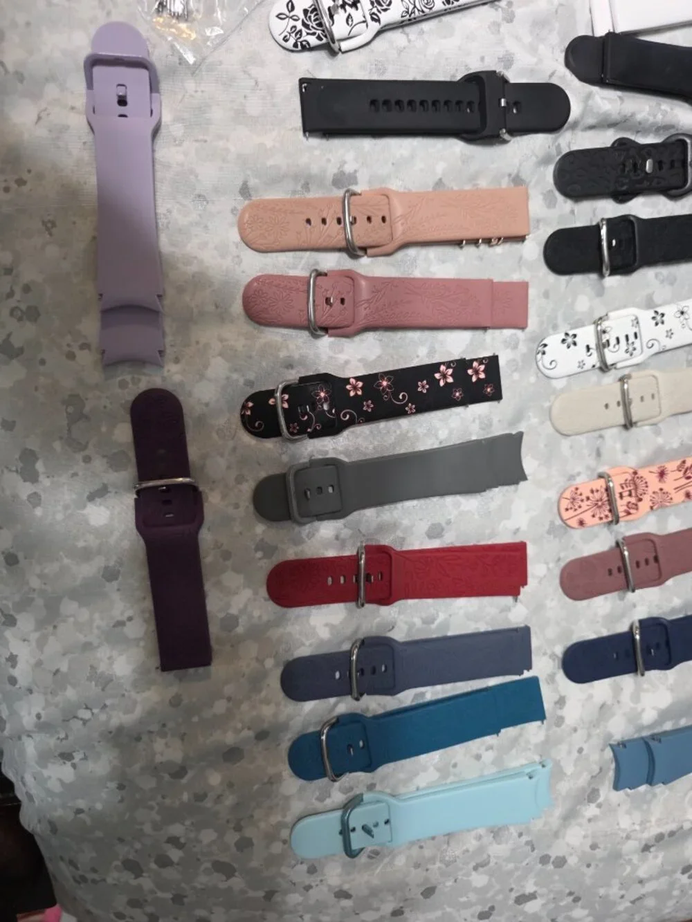 Samsung Galaxy Watch 5 6 7 Bands Lot Silicone Elastic Floral Various Colors